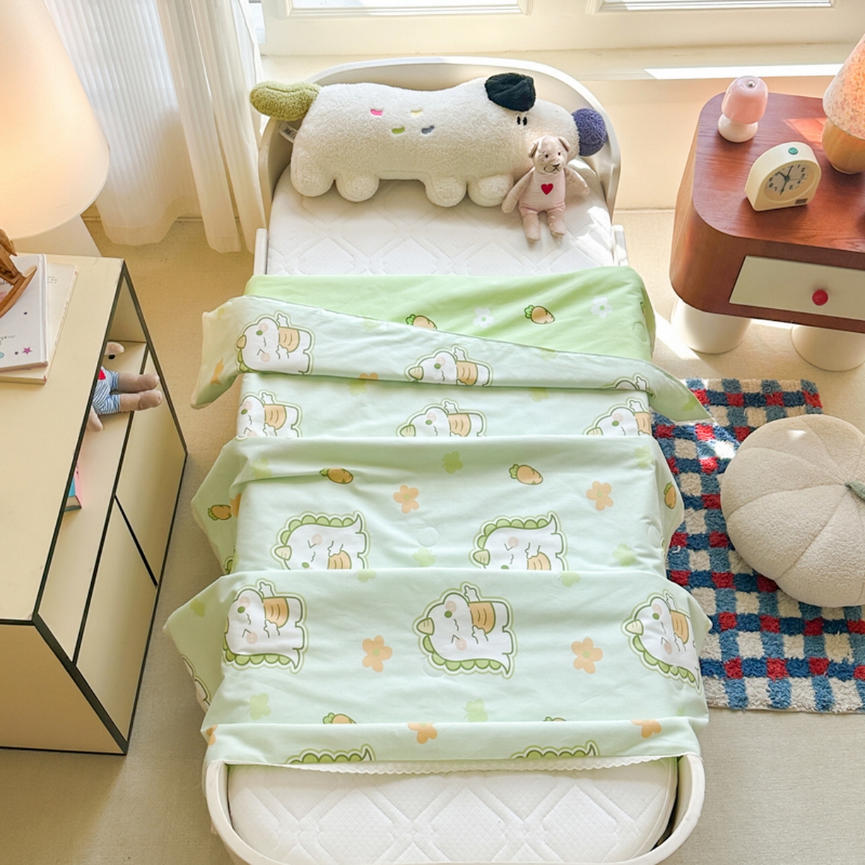 春妮家纺 2026新款全棉花边儿童幼儿园小被子夏被空调被夏凉被 萌宠奶龙