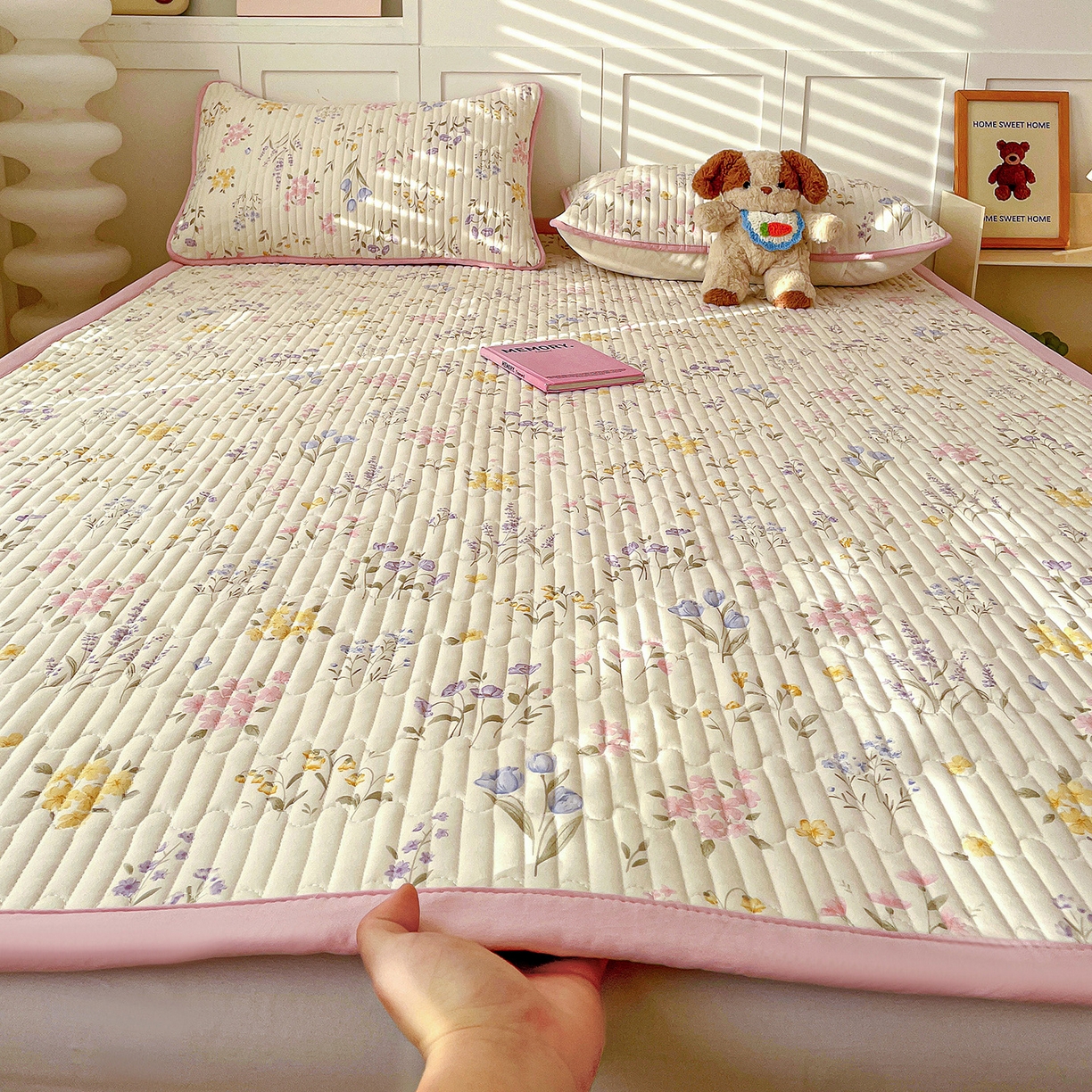 纽缦家纺 2026新款A类105g仿棉古法水洗棉床垫 聆风