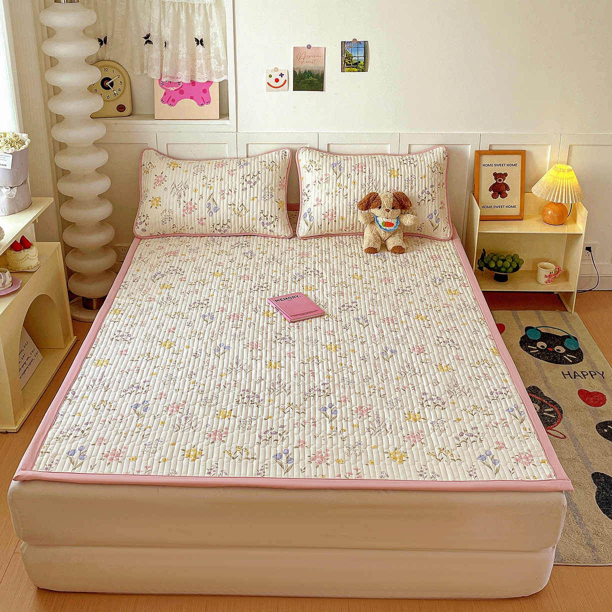 91家纺网 家纺一手货源 找家纺 纽缦家纺 2026新款A类105g仿棉古法水洗棉床垫 聆风