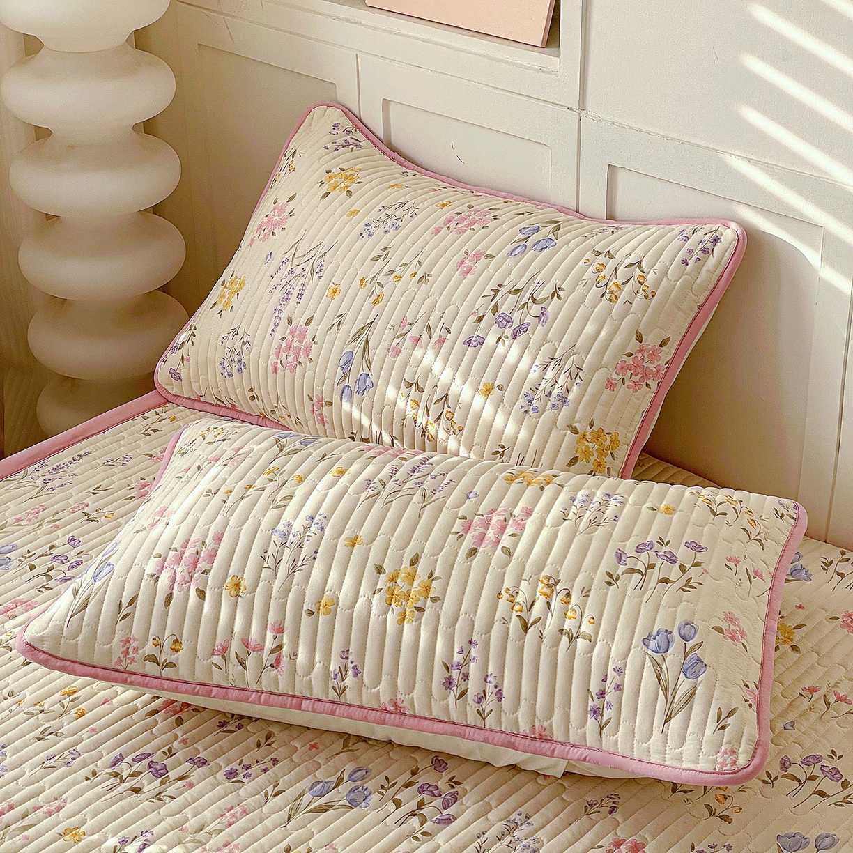 91家纺网 家纺一手货源 找家纺 纽缦家纺 2026新款A类105g仿棉古法水洗棉床垫 聆风