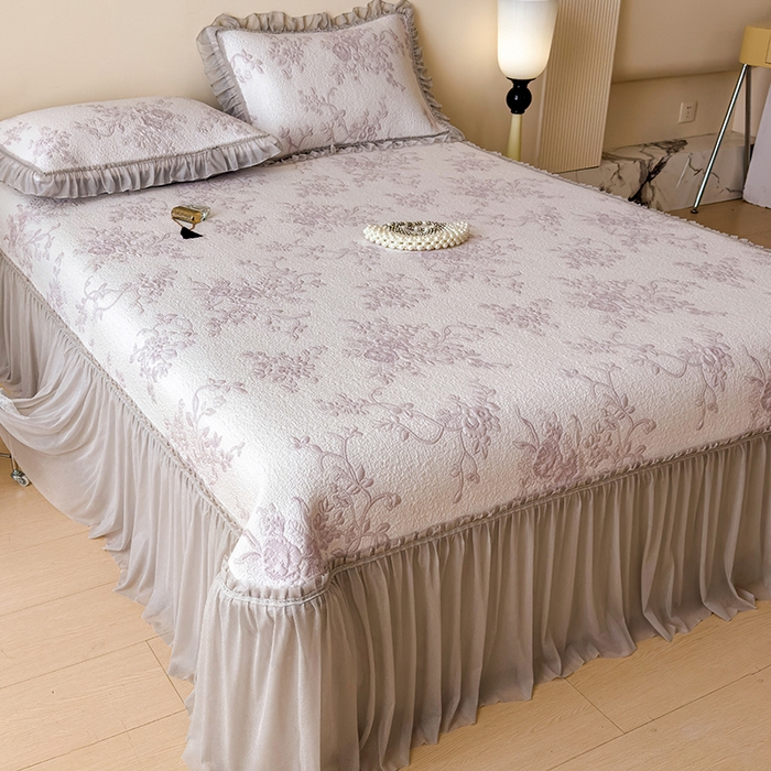 （总）莱家富 2026新款A类母婴级法式风冰豆豆凉席夏天冰丝席夏季可机洗家用软席床裙款