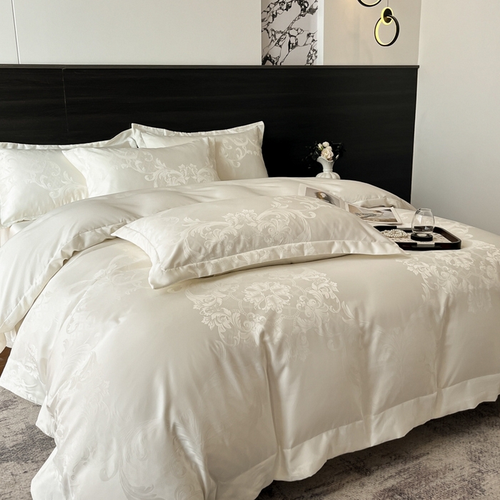 91家纺网 家纺一手货源 找家纺 （总）金牛座家纺 2026春夏新款高精密大花位贡缎提花四件套-赫拉