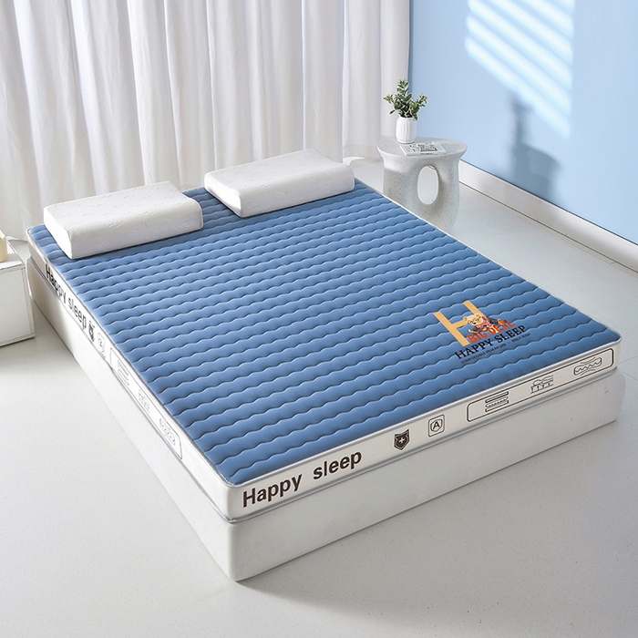 91家纺网 家纺一手货源 找家纺 顺发床垫 2026新款牛奶丝乳胶抗压棉床垫 H熊--蓝-10cm