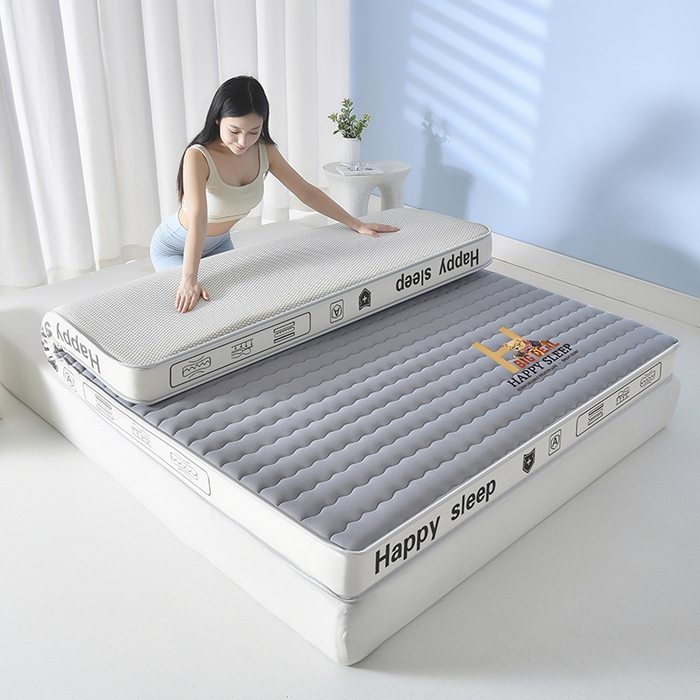 91家纺网 家纺一手货源 找家纺 顺发床垫 2026新款牛奶丝乳胶抗压棉床垫 H熊--灰-6cm