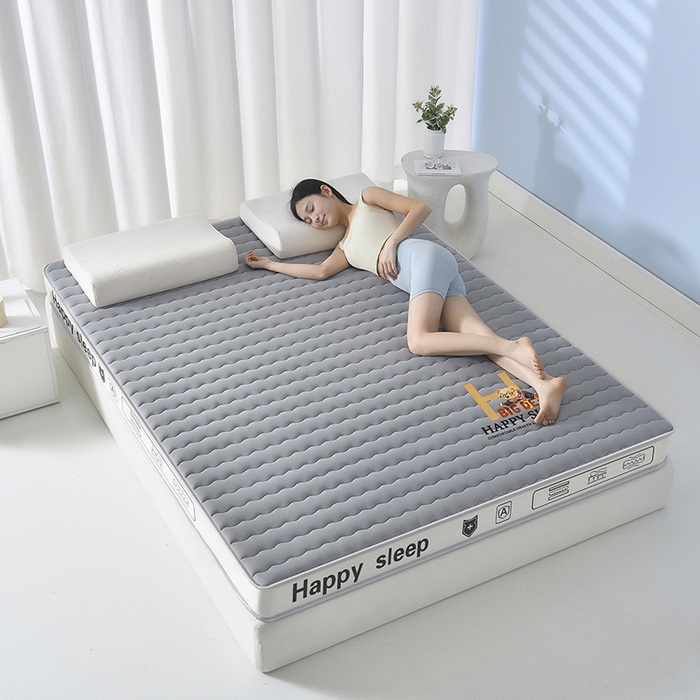 91家纺网 家纺一手货源 找家纺 顺发床垫 2026新款牛奶丝乳胶抗压棉床垫 H熊--灰-6cm