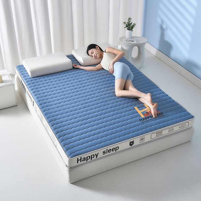 91家纺网 家纺一手货源 找家纺 顺发床垫 2026新款牛奶丝乳胶抗压棉床垫 H熊--蓝-6cm