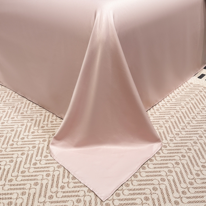 91家纺网 家纺一手货源 找家纺 金牛座家纺 2026春夏新款细斜纹贡缎亮丝提花重工刺绣四件套-爱恋 爱恋-浅豆沙