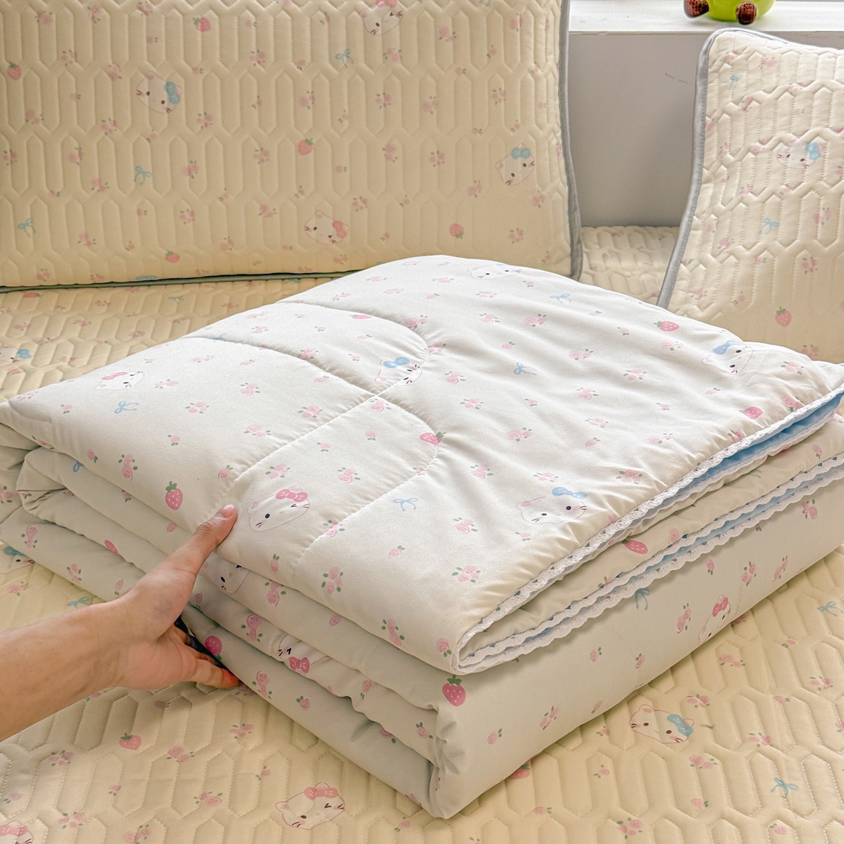 91家纺网 家纺一手货源 找家纺 （总）慕尚家纺 2026新款乳胶凉席夏被空调被夏凉被套装组合