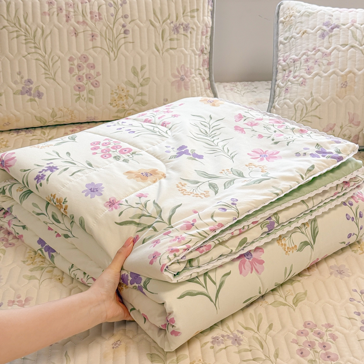 91家纺网 家纺一手货源 找家纺 （总）慕尚家纺 2026新款乳胶凉席夏被空调被夏凉被套装组合