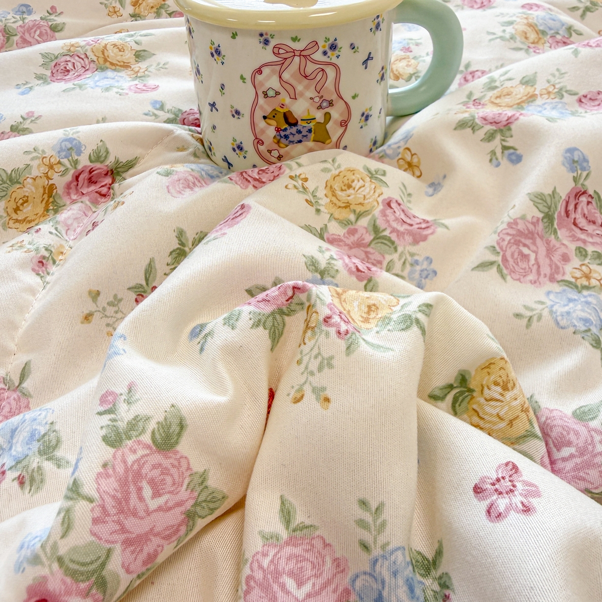 91家纺网 家纺一手货源 找家纺 慕尚家纺 2026新款乳胶凉席夏被空调被夏凉被套装组合 繁花