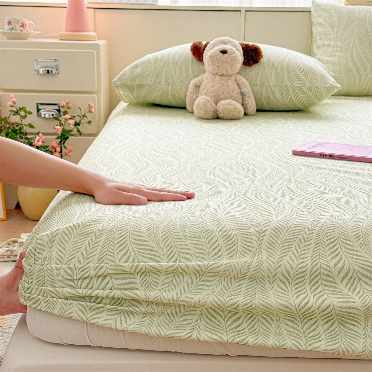 91家纺网 家纺一手货源 找家纺 （总）名兮家居 2026春夏新款A类全棉纯棉老粗布床笠 床笠单件