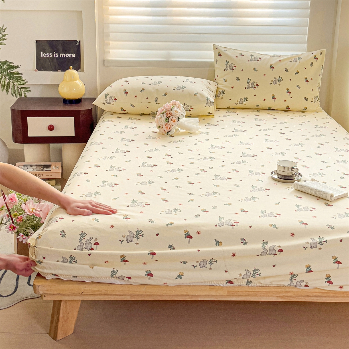 91家纺网 家纺一手货源 找家纺 （总）名兮家居 2026春夏新款A类全棉纯棉老粗布床笠 床笠单件