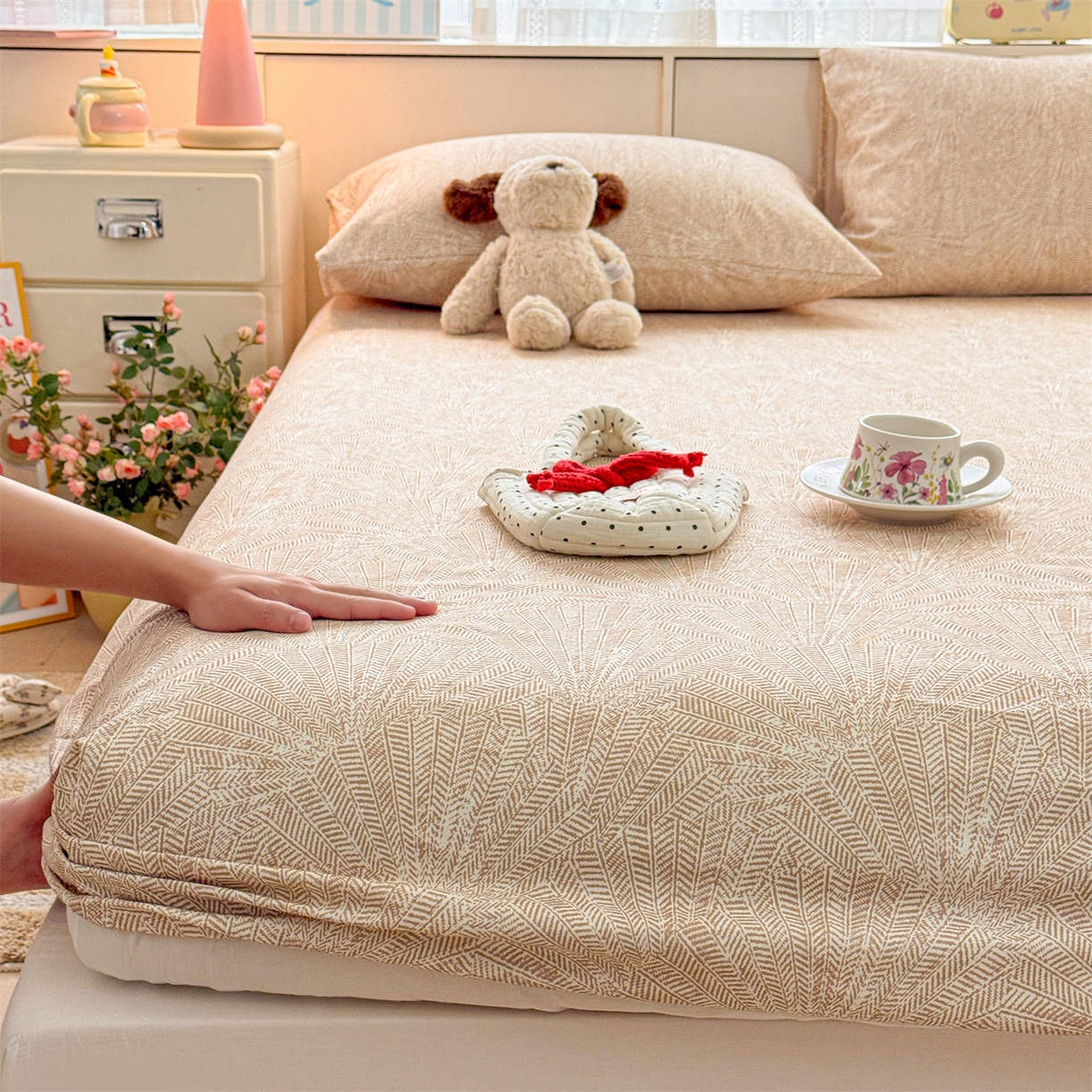 91家纺网 家纺一手货源 找家纺 （总）名兮家居 2026春夏新款A类全棉纯棉老粗布床笠 床笠单件