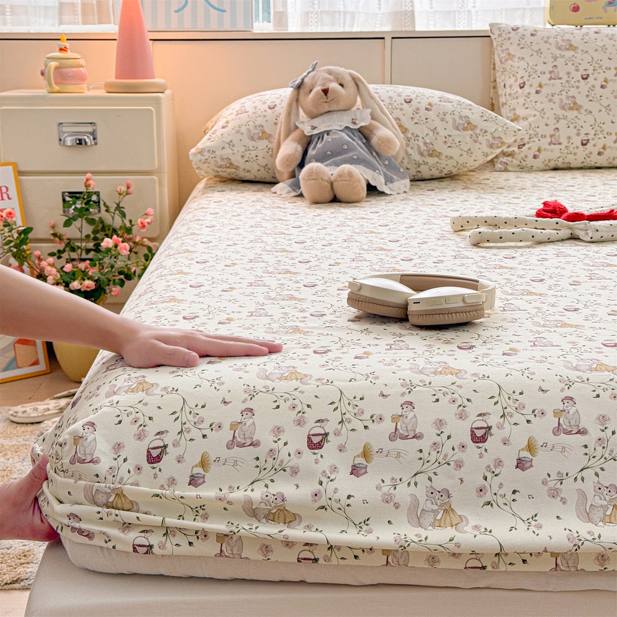 91家纺网 家纺一手货源 找家纺 （总）名兮家居 2026春夏新款A类全棉纯棉老粗布床笠 床笠单件