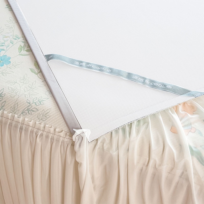 91家纺网 家纺一手货源 找家纺 莱家富 2026新款夏季花卉冰丝床裙席单件夏天冰豆豆A类可机洗学生宿舍空调软席 印花床裙席-丛林小熊