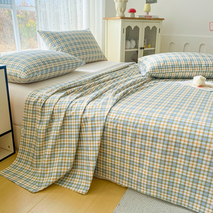 91家纺网 家纺一手货源 找家纺 （总）首爱家纺 2026春夏新款100%全棉纯棉老粗布床单凉席席子