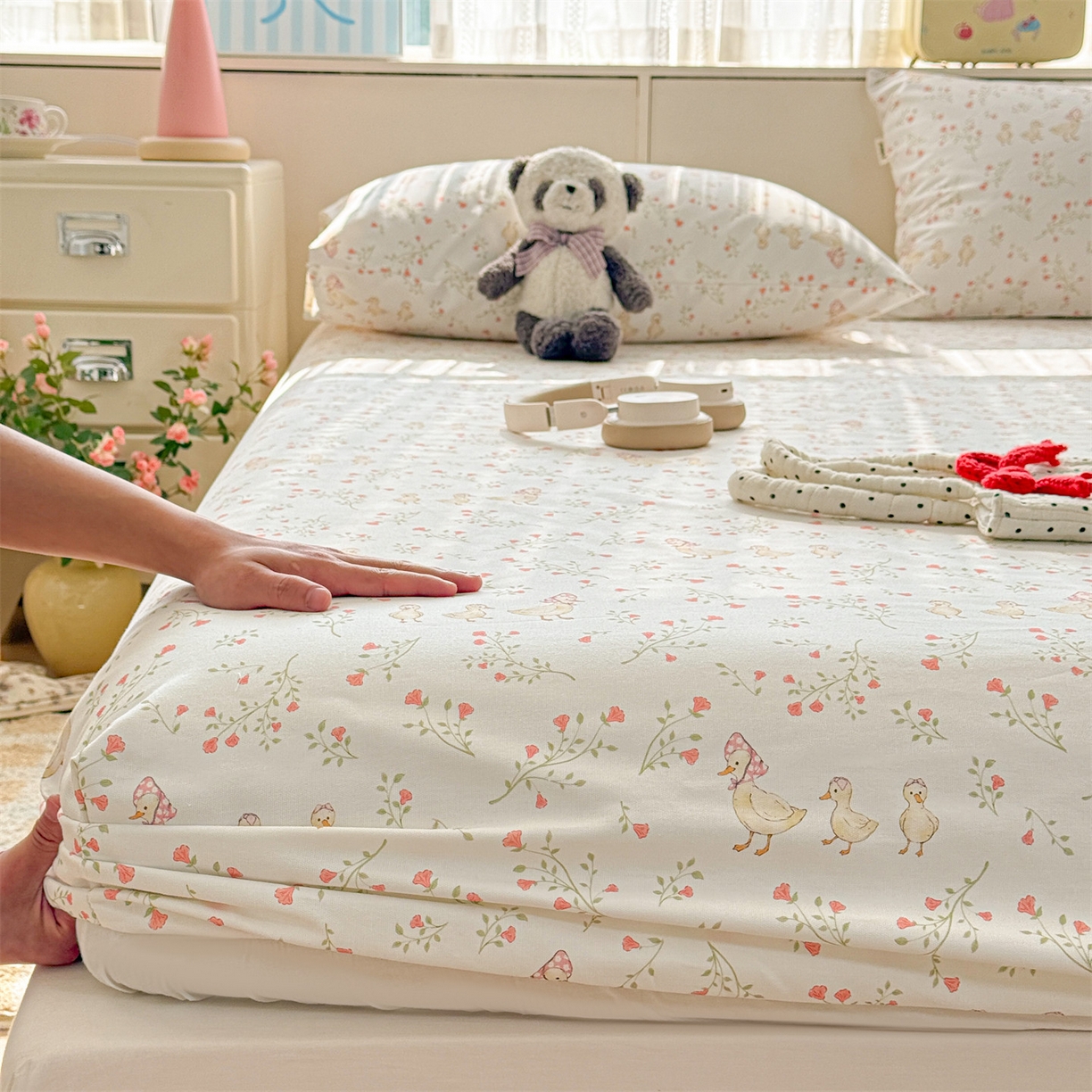 91家纺网 家纺一手货源 找家纺 （总）名兮家居 2026春夏新款A类全棉纯棉老粗布床笠 床笠单件