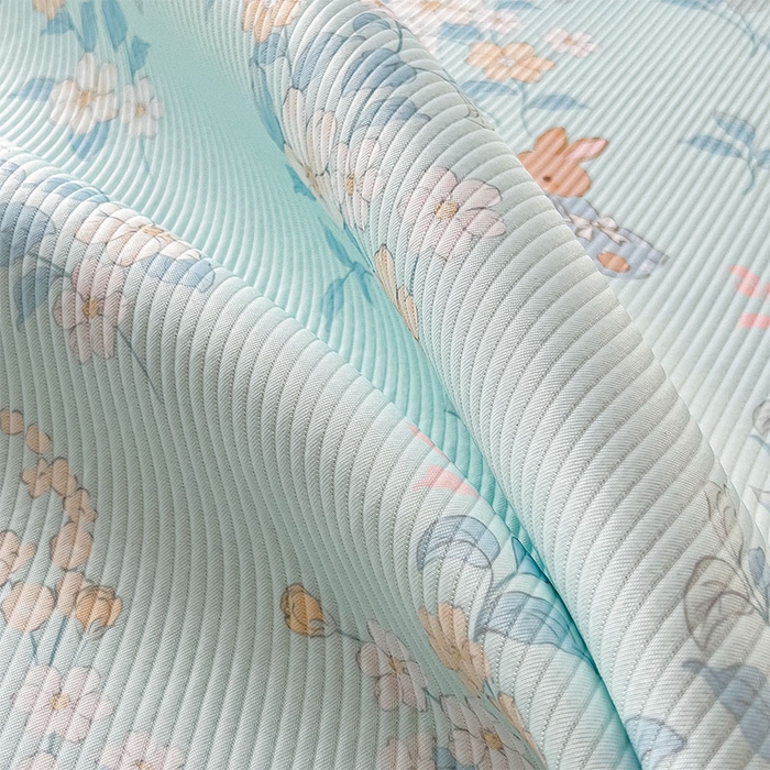 91家纺网 家纺一手货源 找家纺 莱家富 2026新款夏季花卉冰丝床裙席单件夏天冰豆豆A类可机洗学生宿舍空调软席 印花斜纹凉席-丛林小兔