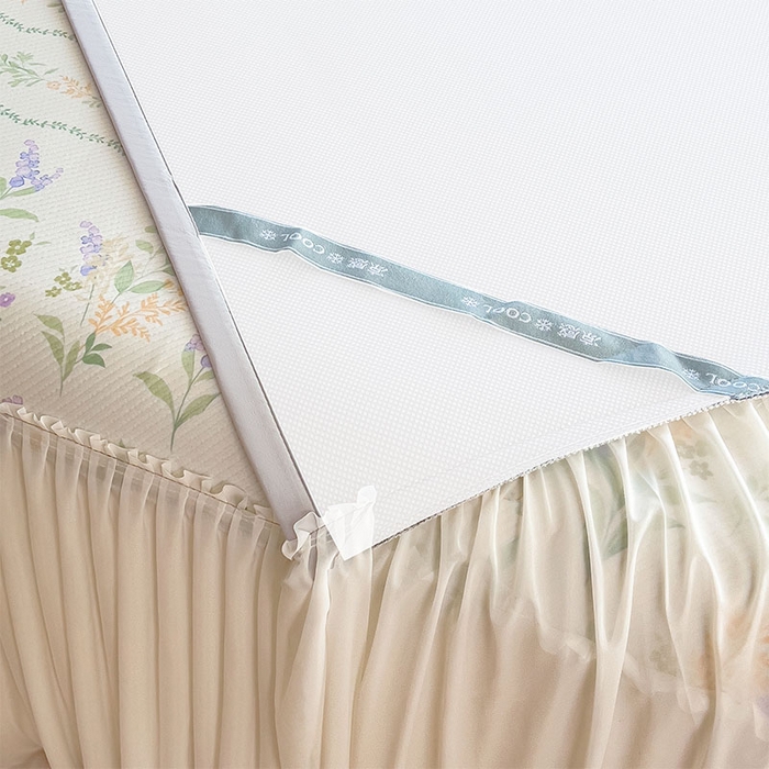 91家纺网 家纺一手货源 找家纺 莱家富 2026新款夏季花卉冰丝床裙席单件夏天冰豆豆A类可机洗学生宿舍空调软席 印花床裙席-洛克庄园