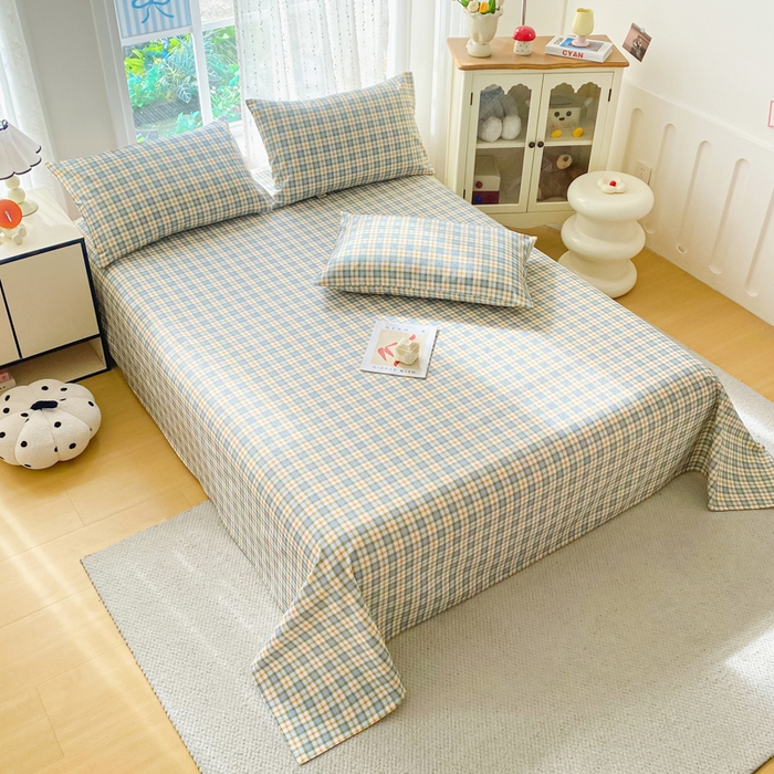 91家纺网 家纺一手货源 找家纺 棉乐町家居 2026春夏新款100%全棉纯棉老粗布床单凉席席子 巴克曼