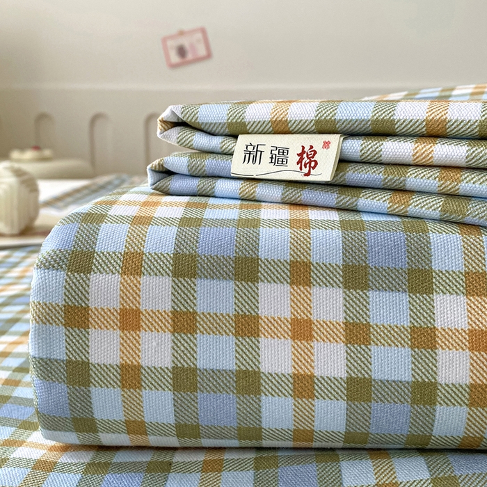 91家纺网 家纺一手货源 找家纺 棉乐町家居 2026春夏新款100%全棉纯棉老粗布床单凉席席子 巴克曼