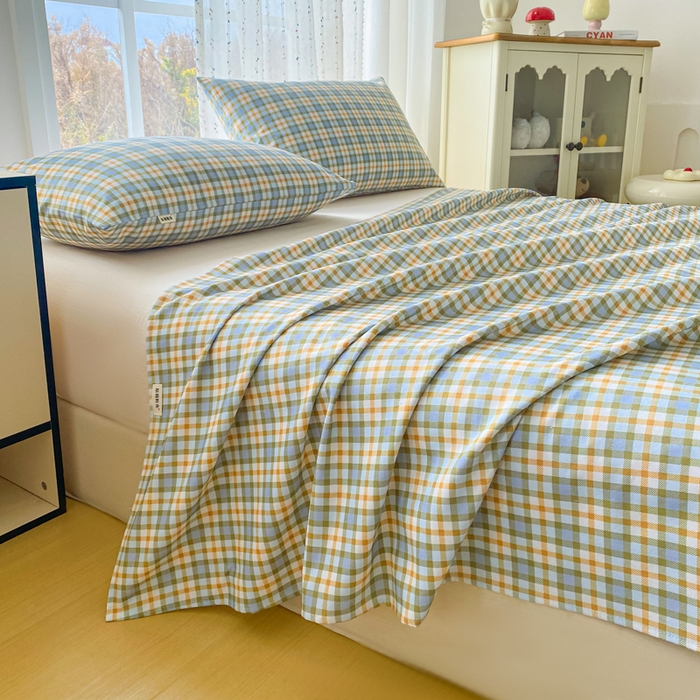 91家纺网 家纺一手货源 找家纺 棉乐町家居 2026春夏新款100%全棉纯棉老粗布床单凉席席子 巴克曼