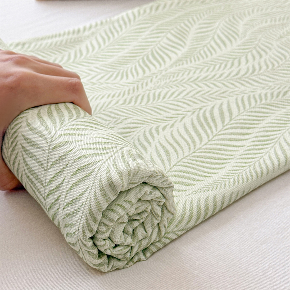 91家纺网 家纺一手货源 找家纺 名兮家居 2026春夏新款A类全棉纯棉老粗布床笠 床笠单件 海草