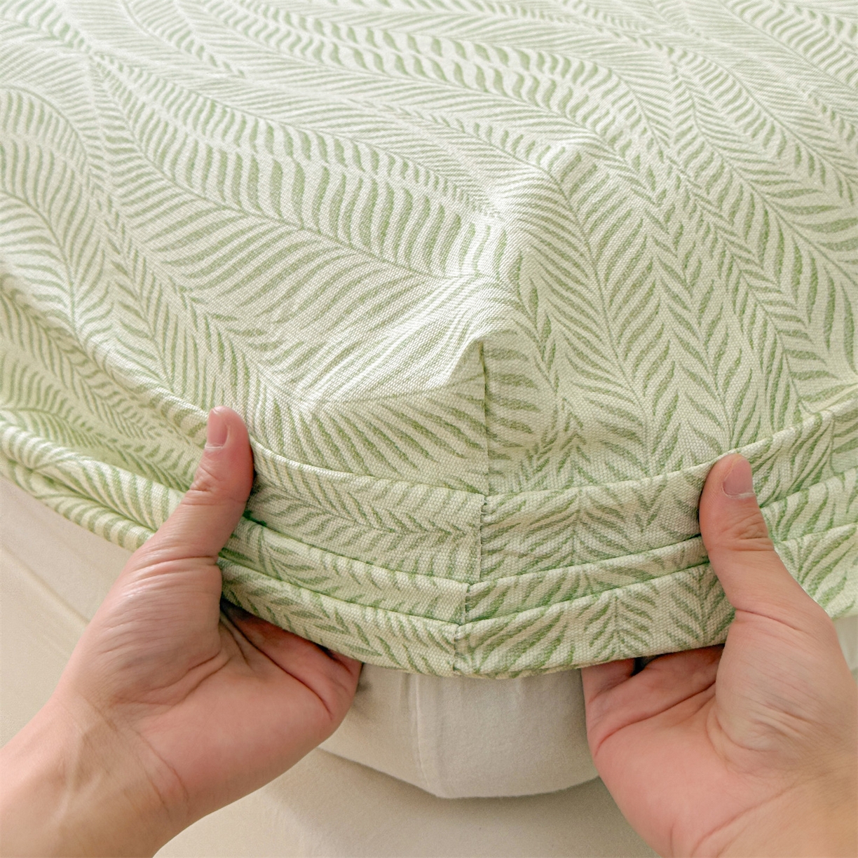 91家纺网 家纺一手货源 找家纺 名兮家居 2026春夏新款A类全棉纯棉老粗布床笠 床笠单件 海草