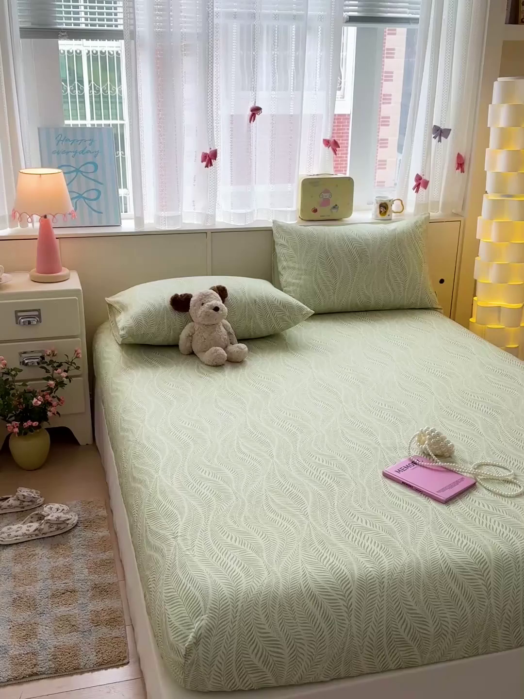 91家纺网 家纺一手货源 找家纺 名兮家居 2026春夏新款A类全棉纯棉老粗布床笠 床笠单件 海草