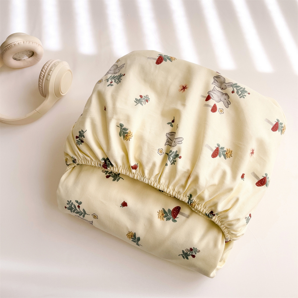 91家纺网 家纺一手货源 找家纺 名兮家居 2026春夏新款A类全棉纯棉老粗布床笠 床笠单件 花兔兔