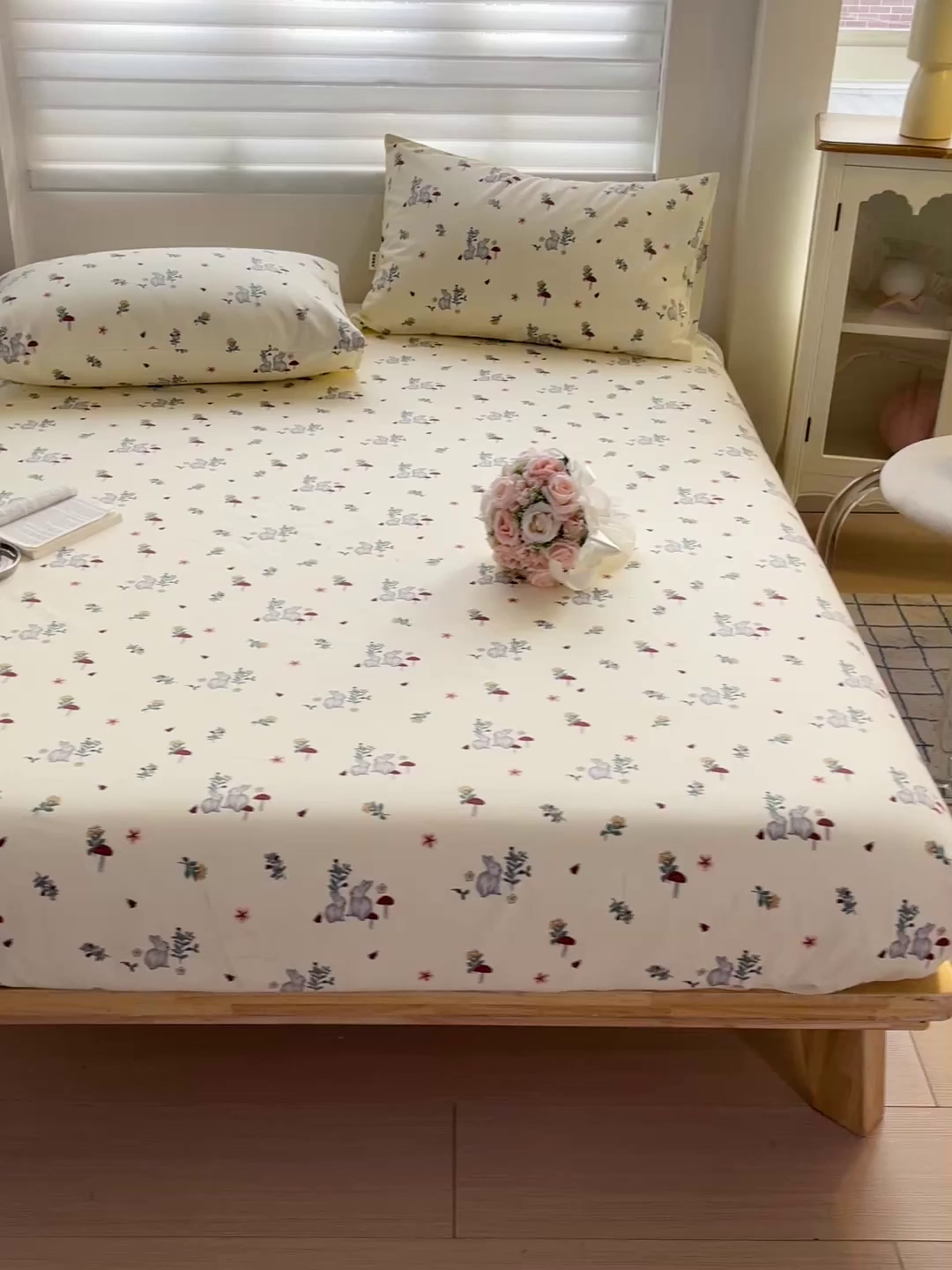 91家纺网 家纺一手货源 找家纺 名兮家居 2026春夏新款A类全棉纯棉老粗布床笠 床笠单件 花兔兔