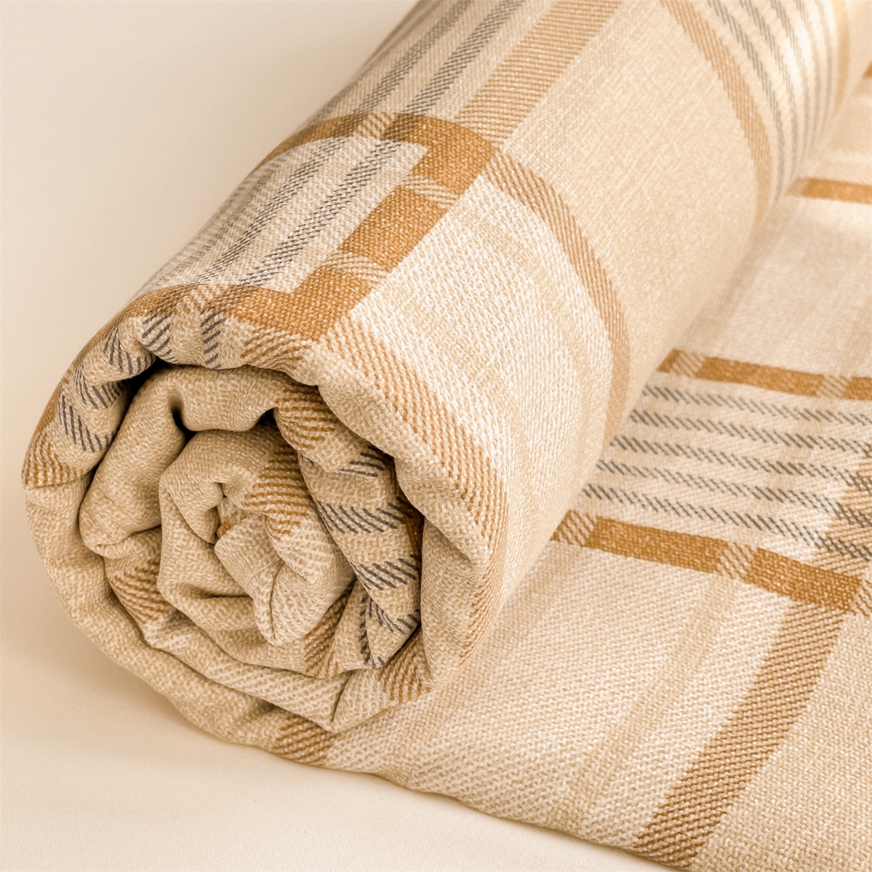 91家纺网 家纺一手货源 找家纺 名兮家居 2026春夏新款A类全棉纯棉老粗布床笠 床笠单件 简约格