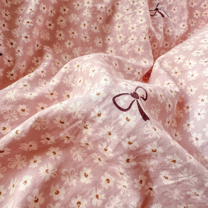 91家纺网 家纺一手货源 找家纺 梦忧草 2026新款春夏新款法式花边小清新四件套仿棉云感纱三件套单被套单件 梦华录