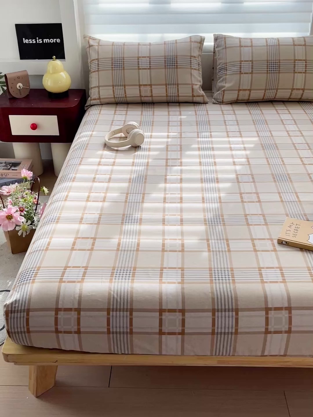 91家纺网 家纺一手货源 找家纺 名兮家居 2026春夏新款A类全棉纯棉老粗布床笠 床笠单件 简约格