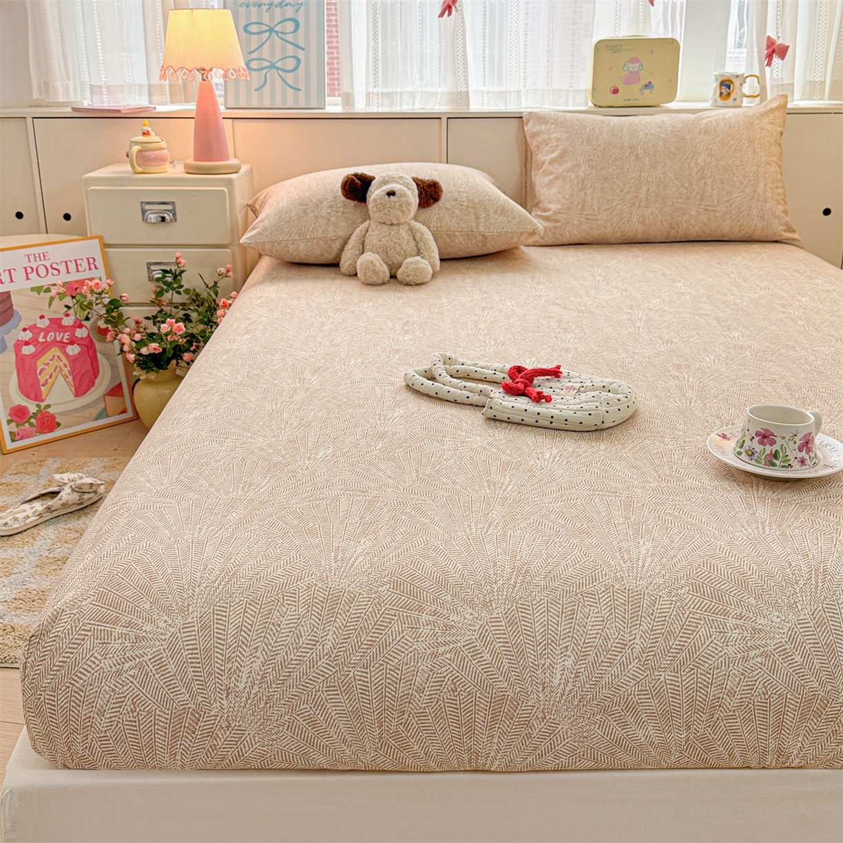 91家纺网 家纺一手货源 找家纺 名兮家居 2026春夏新款A类全棉纯棉老粗布床笠 床笠单件 麦浪织纹