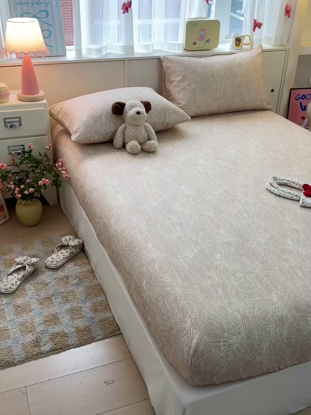 91家纺网 家纺一手货源 找家纺 名兮家居 2026春夏新款A类全棉纯棉老粗布床笠 床笠单件 麦浪织纹