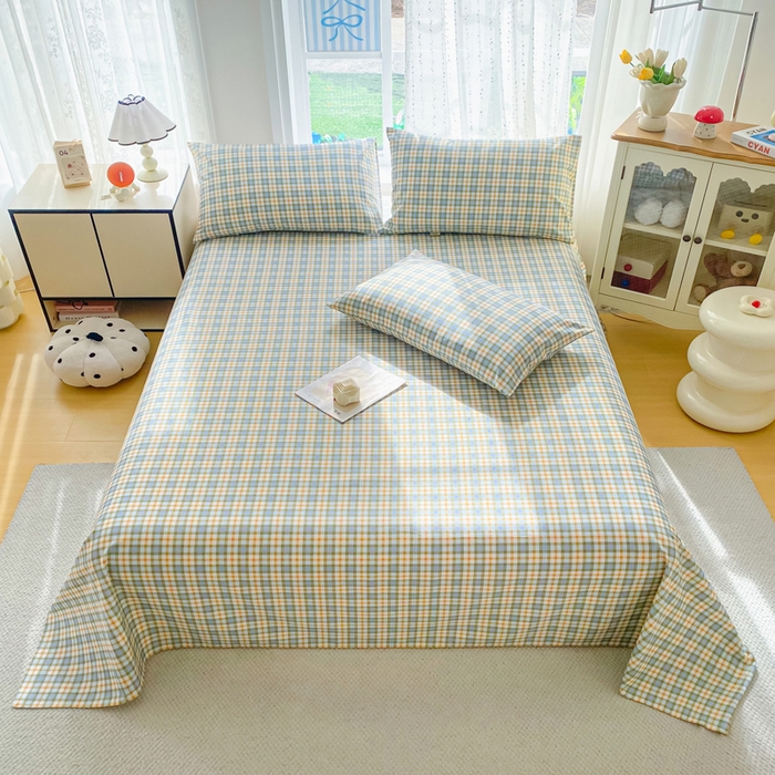 91家纺网 家纺一手货源 找家纺 金泰莱 2026春夏新款100%全棉纯棉老粗布床单凉席席子 巴克曼