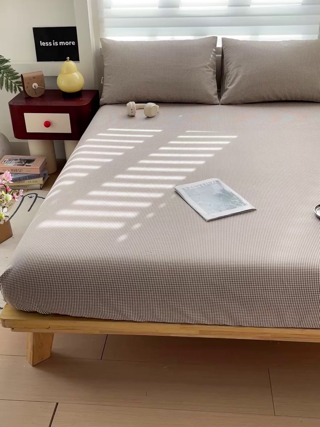 91家纺网 家纺一手货源 找家纺 名兮家居 2026春夏新款A类全棉纯棉老粗布床笠 床笠单件 千鸟格