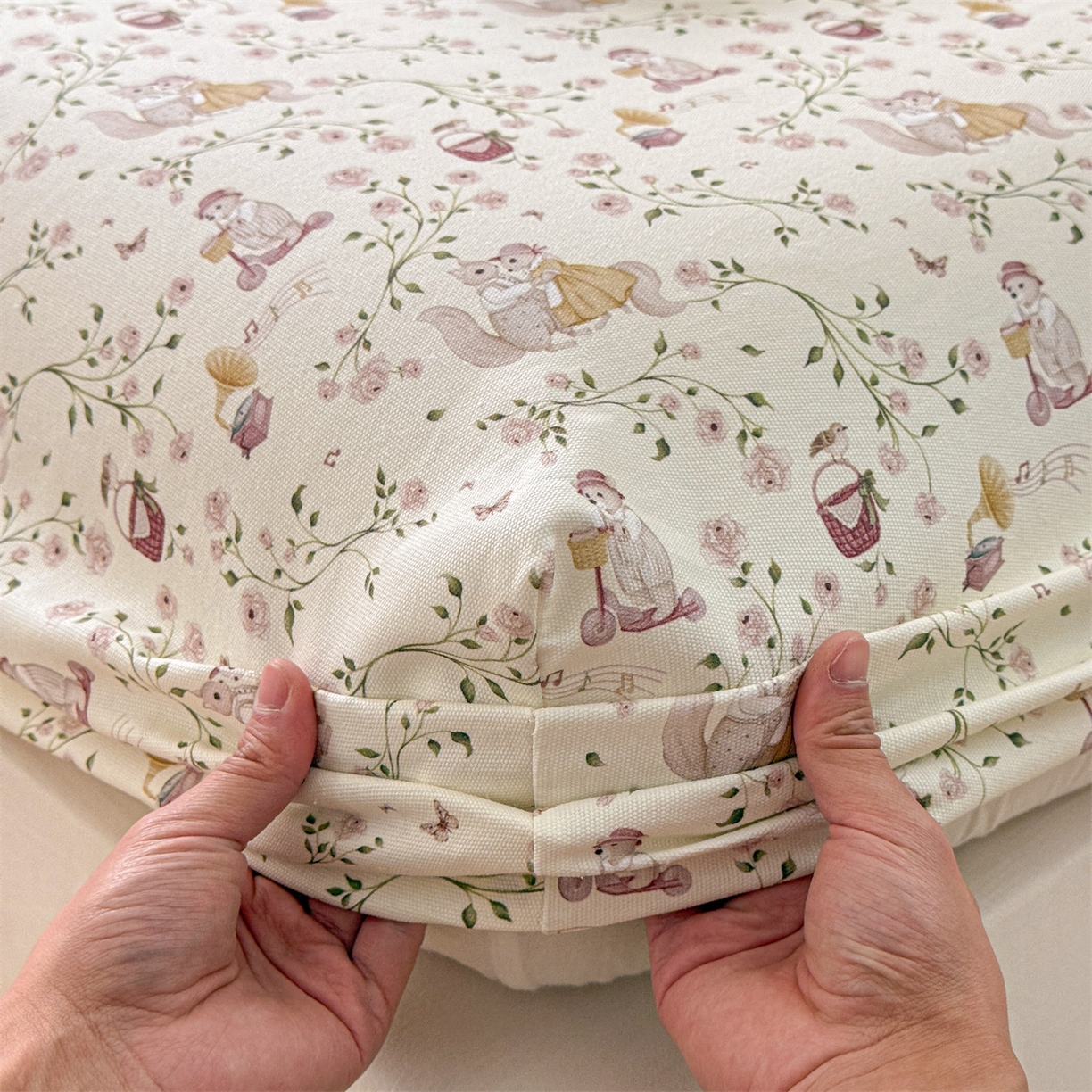 91家纺网 家纺一手货源 找家纺 名兮家居 2026春夏新款A类全棉纯棉老粗布床笠 床笠单件 森林舞会