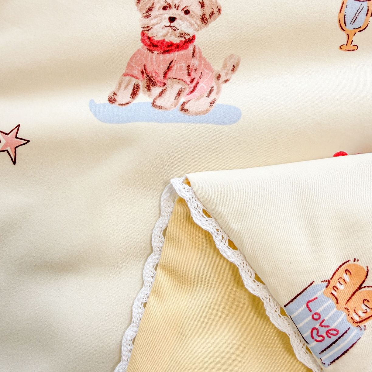 91家纺网 家纺一手货源 找家纺 慕尚家纺 2026新款乳胶凉席夏被空调被夏凉被套装组合 魔法小狗