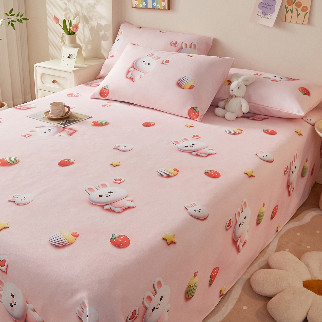 91家纺网 家纺一手货源 找家纺 （总）奇丝雅 2026新款数码印花5D加厚老粗布床单单件双人家用特厚被单三件套学生宿舍床单凉席