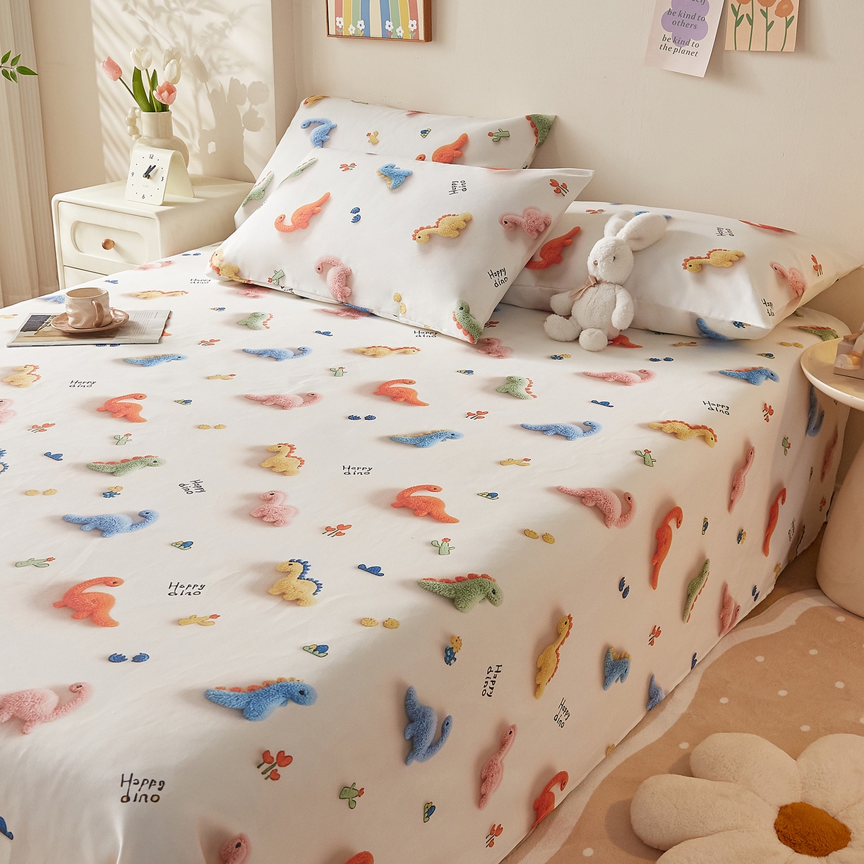 91家纺网 家纺一手货源 找家纺 奇丝雅 2026新款数码印花5D加厚老粗布床单单件双人家用特厚被单三件套学生宿舍床单凉席 彩萌龙园