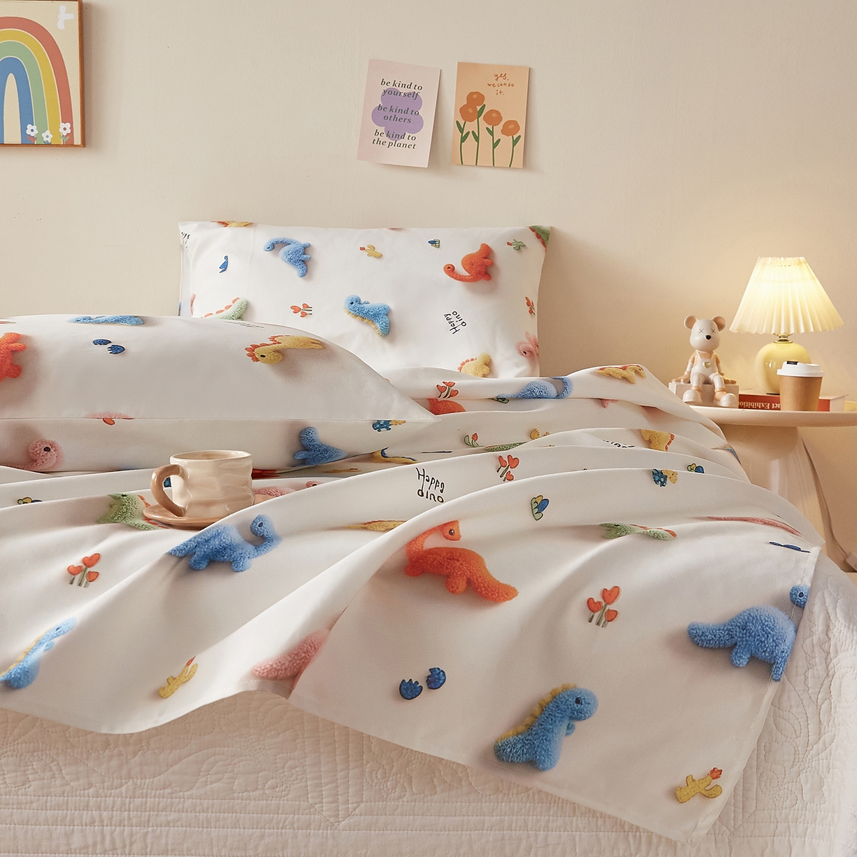 91家纺网 家纺一手货源 找家纺 奇丝雅 2026新款数码印花5D加厚老粗布床单单件双人家用特厚被单三件套学生宿舍床单凉席 彩萌龙园