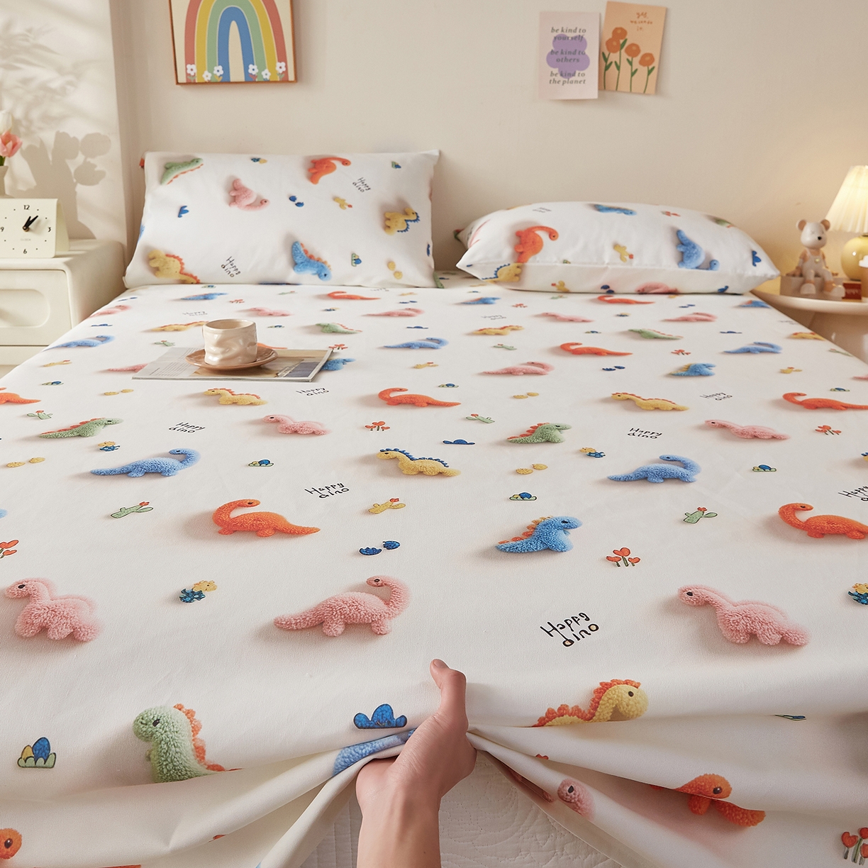 91家纺网 家纺一手货源 找家纺 奇丝雅 2026新款数码印花5D加厚老粗布床单单件双人家用特厚被单三件套学生宿舍床单凉席 彩萌龙园