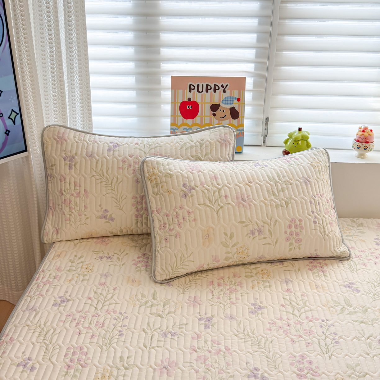 91家纺网 家纺一手货源 找家纺 慕尚家纺 2026新款乳胶凉席夏被空调被夏凉被套装组合 水仙花