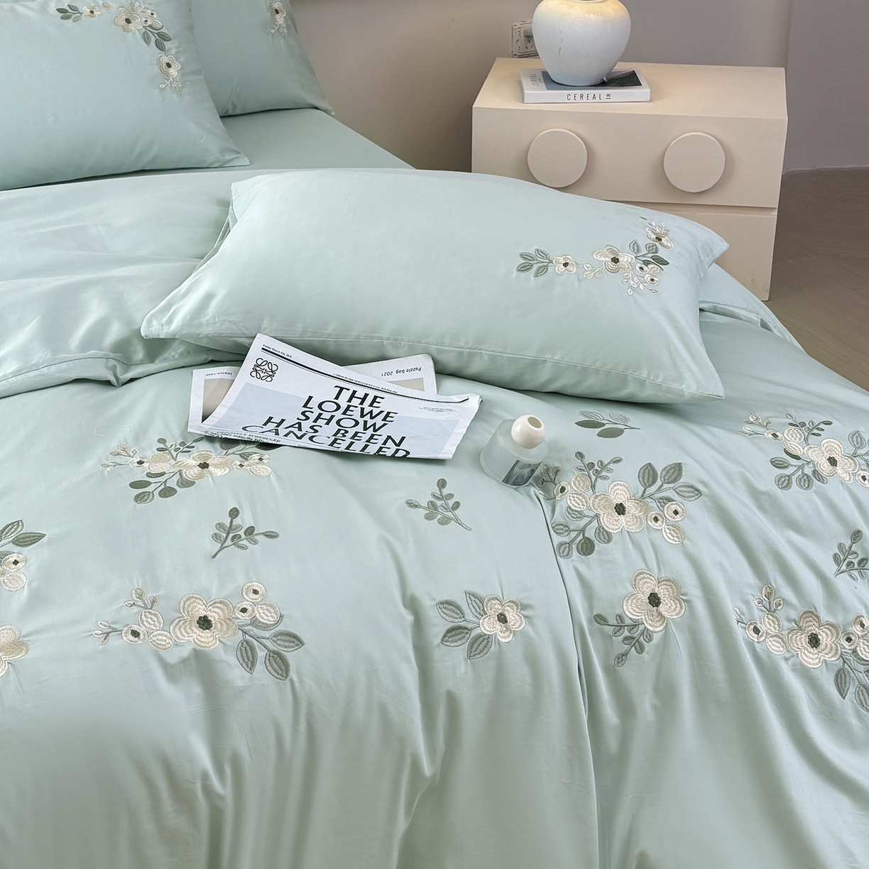 91家纺网 家纺一手货源 找家纺 （总）合欢（原天一阁） 2026春夏新款50s双股长绒棉100支刺绣全棉纯棉四件套礼盒装