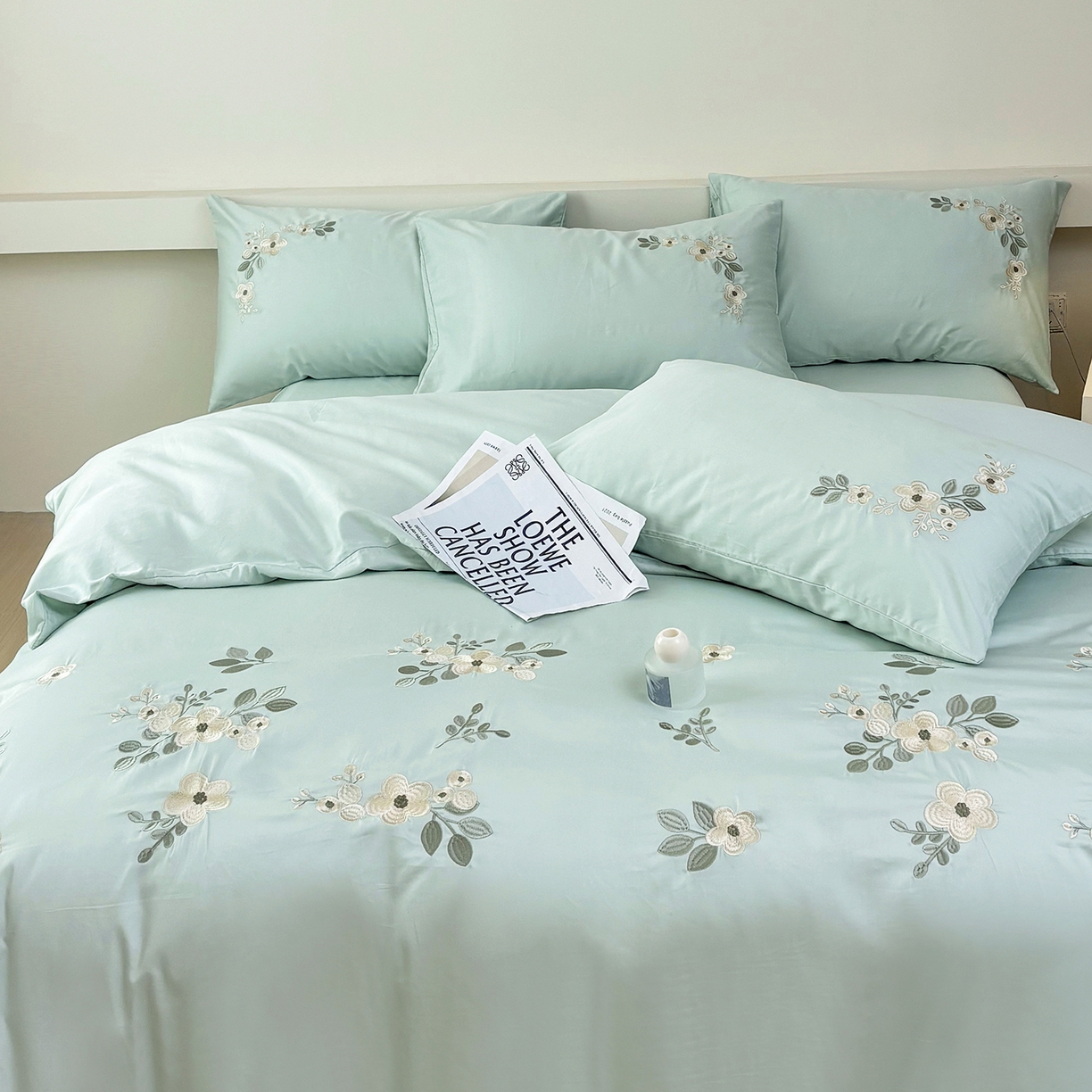 91家纺网 家纺一手货源 找家纺 （总）合欢（原天一阁） 2026春夏新款50s双股长绒棉100支刺绣全棉纯棉四件套礼盒装