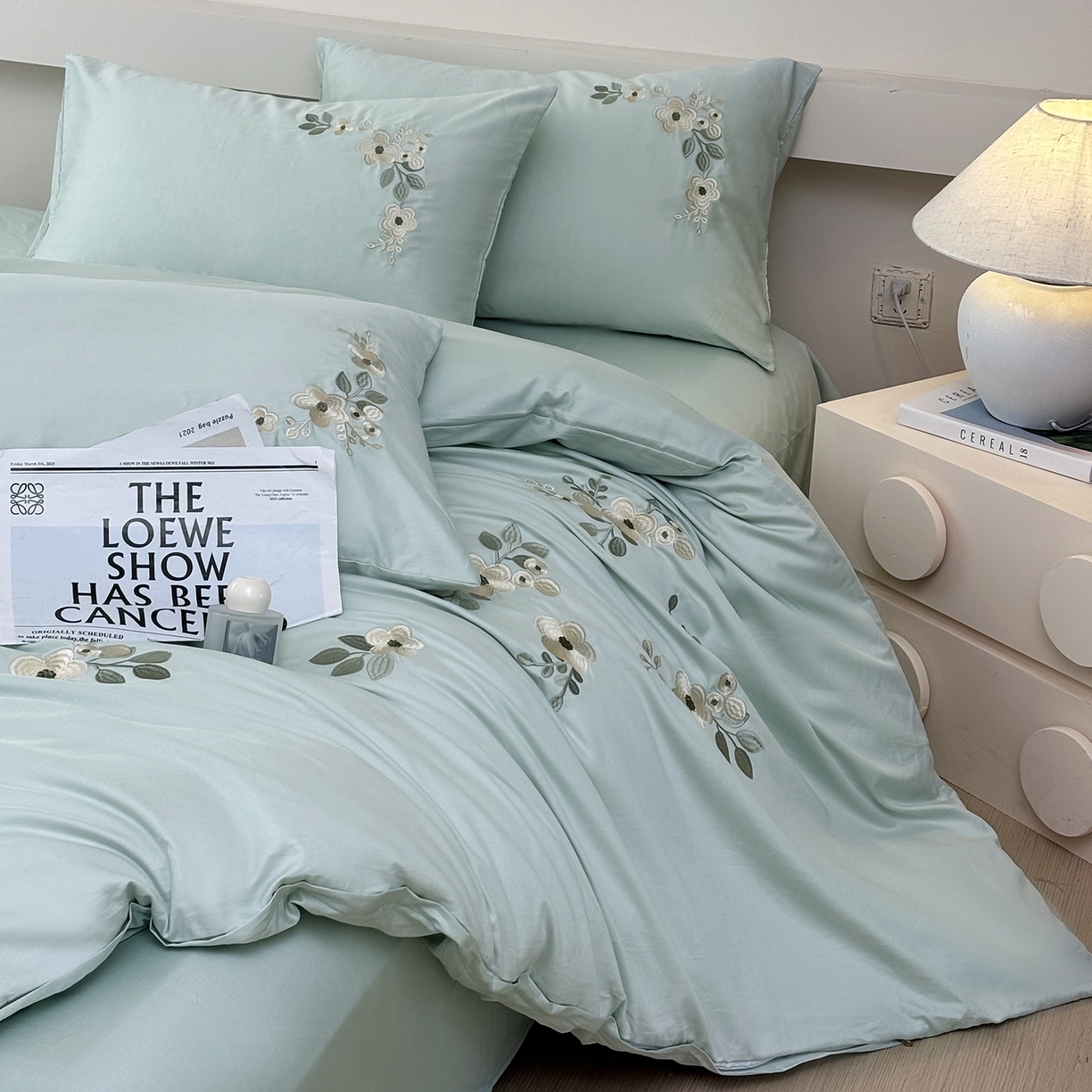 91家纺网 家纺一手货源 找家纺 （总）合欢（原天一阁） 2026春夏新款50s双股长绒棉100支刺绣全棉纯棉四件套礼盒装