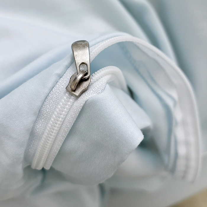 91家纺网 家纺一手货源 找家纺 合欢（原天一阁） 2026春夏新款50s双股长绒棉100支刺绣全棉纯棉四件套礼盒装 花颜-水军蓝