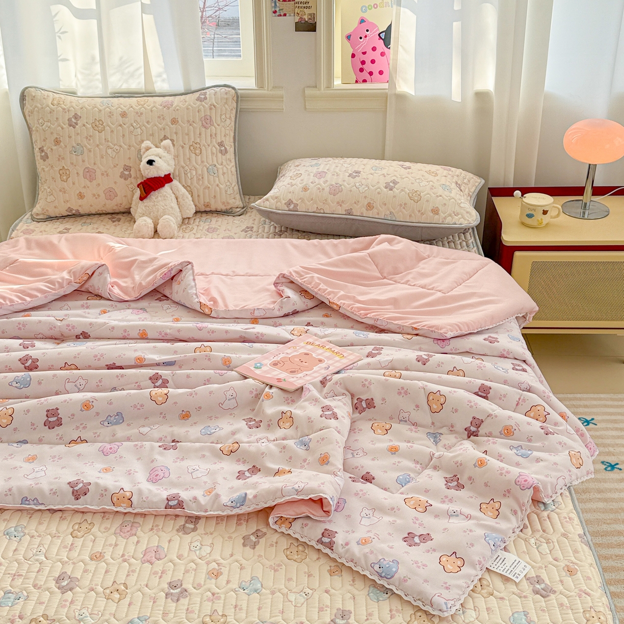 慕尚家纺 2026新款乳胶凉席夏被空调被夏凉被套装组合 小奶狗